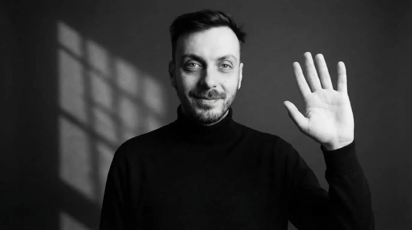 Tobias waving